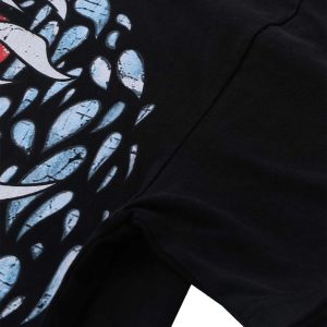 Concert Outfit Demon Skull Print T-Shirt