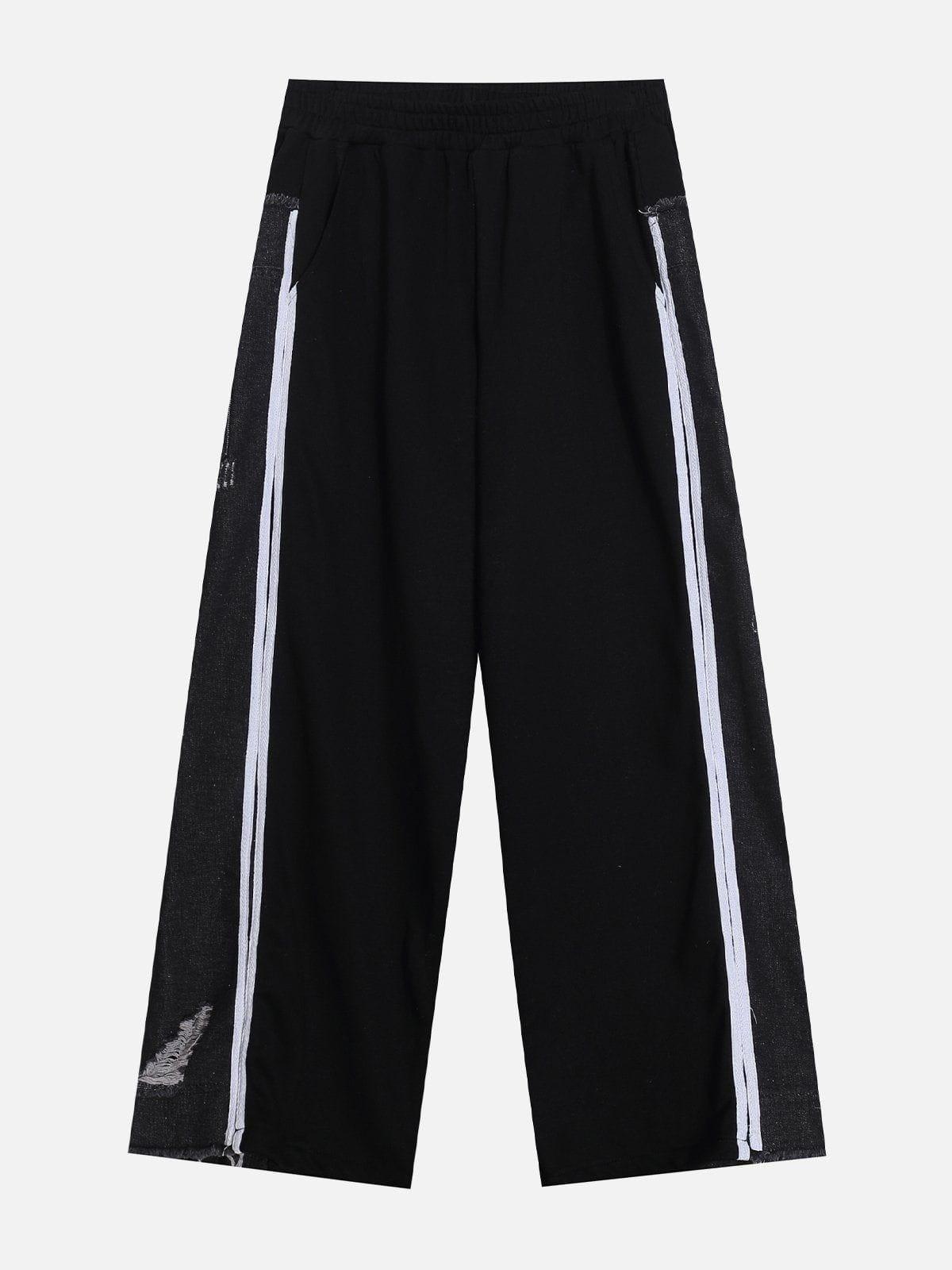 Concert Outfit Denim Patchwork Sweatpants Concert Outfit Denim Patchwork Sweatpants