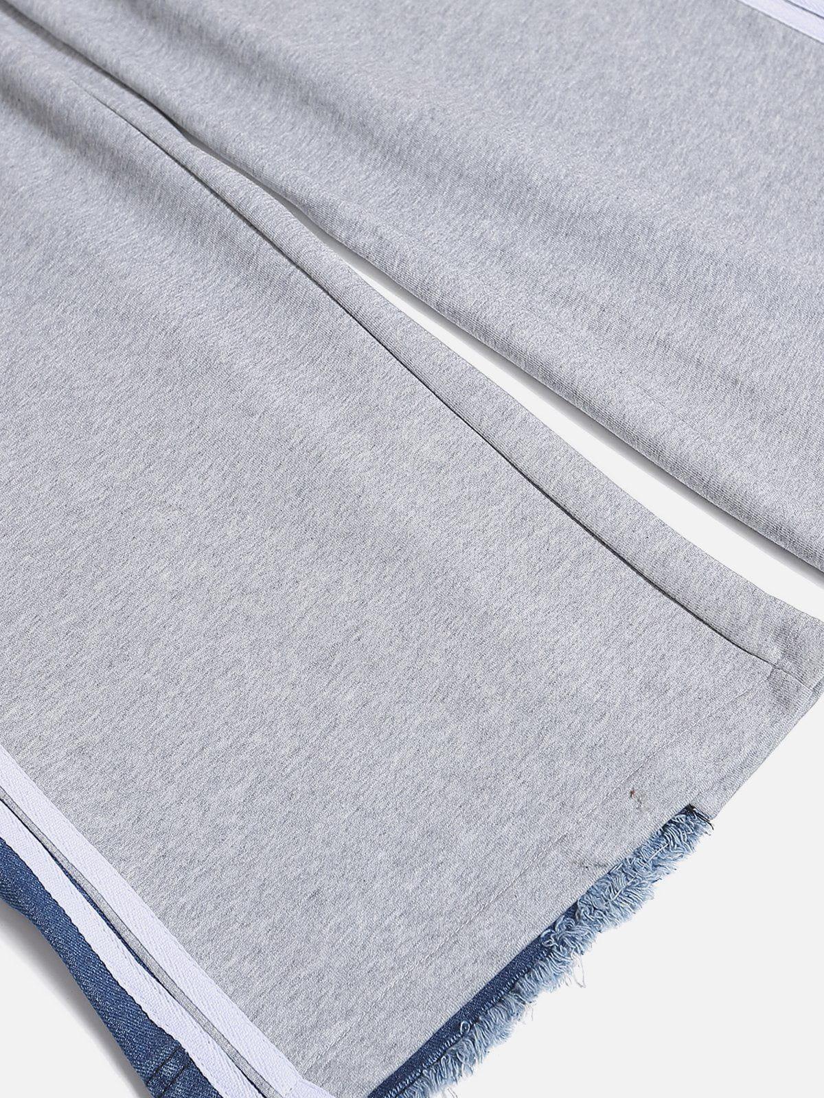 Concert Outfit Denim Patchwork Sweatpants Concert Outfit Denim Patchwork Sweatpants