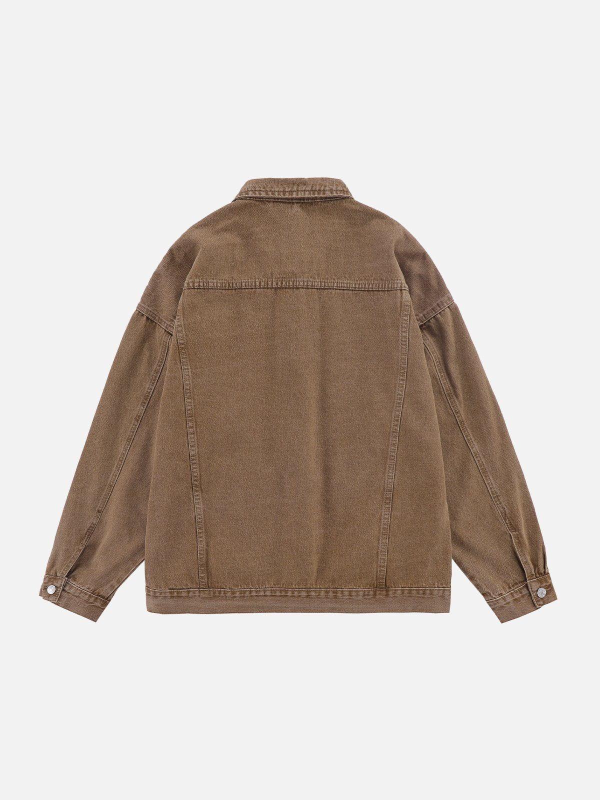 Concert Outfit Detachable Hood Solid Denim Jacket Concert Outfit Detachable Hood Solid Denim Jacket