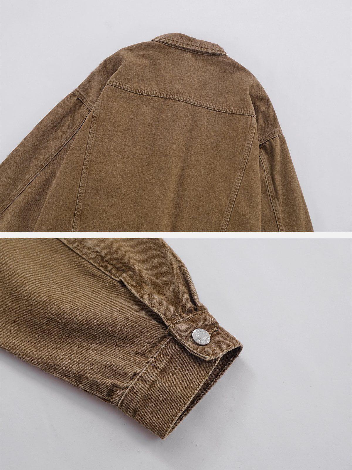 Concert Outfit Detachable Hood Solid Denim Jacket Concert Outfit Detachable Hood Solid Denim Jacket