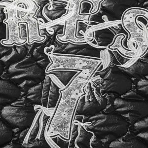 Concert Outfit Diamond Quilted Letter Embroidery Quilted Jacket