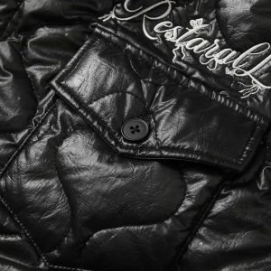 Concert Outfit Diamond Quilted Letter Embroidery Quilted Jacket
