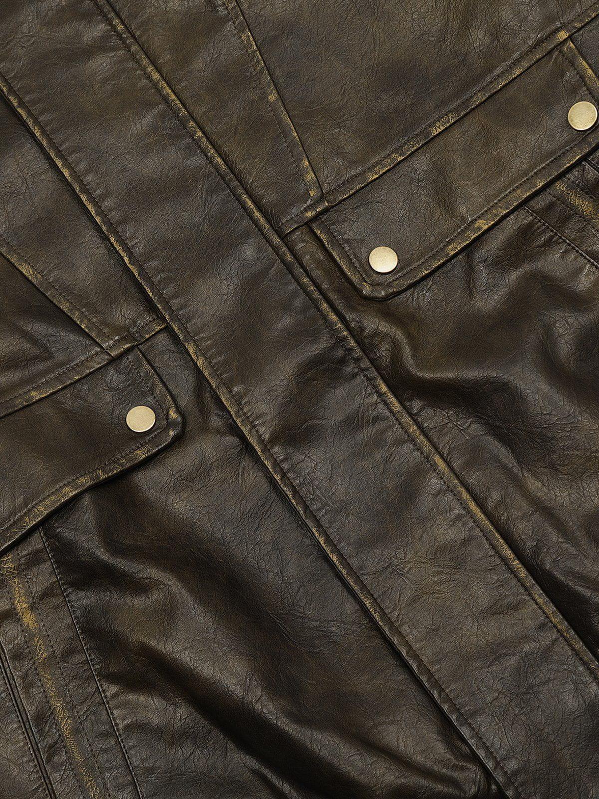 Concert Outfit Dip-Dye Washed Faux Leather Jacket Concert Outfit Dip-Dye Washed Faux Leather Jacket