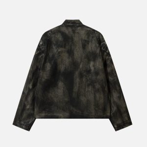 Concert Outfit Dirt Color Faux Leather Jacket