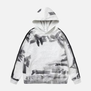 Concert Outfit Dirty Brush Painted Graffiti Hoodie
