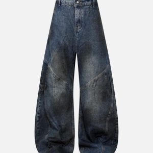 Concert Outfit Dirty Dye Baggy Barrel Jeans