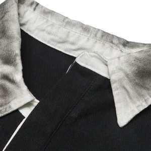 Concert Outfit Dirty-Dye Embroidered Long Sleeve Polo Shirt