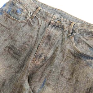 Concert Outfit Dirty-Dyed Wasteland Style Baggy Jeans