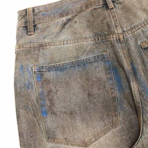Concert Outfit Dirty-Dyed Wasteland Style Baggy Jeans