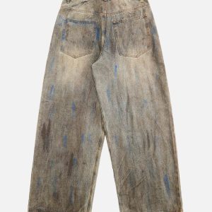 Concert Outfit Dirty-Dyed Wasteland Style Baggy Jeans