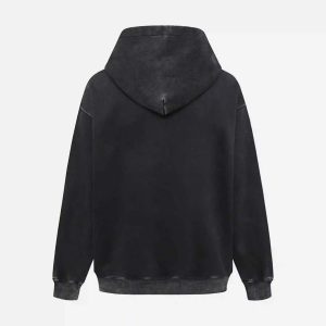 Concert Outfit Distressed 3D Steel Print Hip-Hop Pullover Hoodie