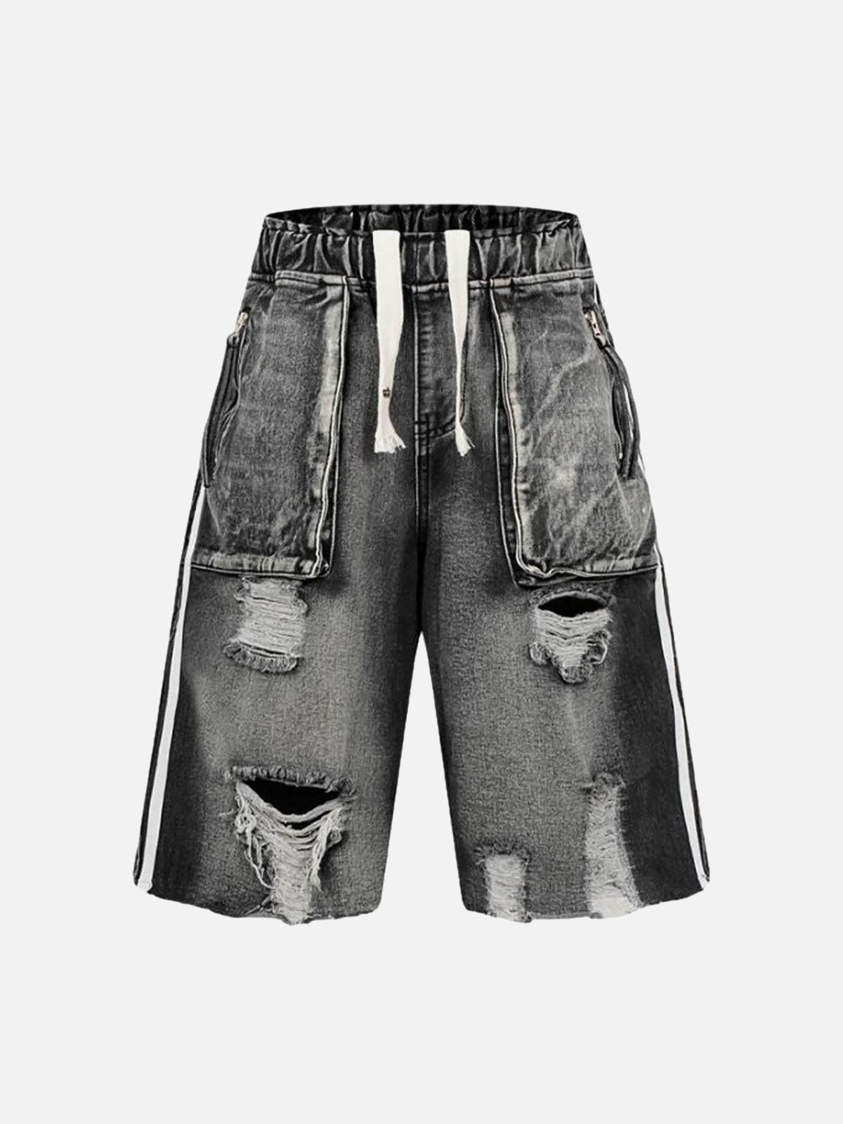 Concert Outfit Distressed Cargo Denim Shorts Concert Outfit Distressed Cargo Denim Shorts