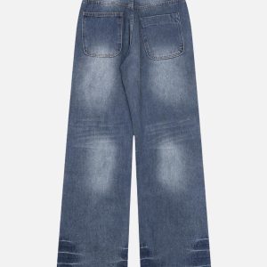 Concert Outfit Distressed Decorative Band Loose Jeans