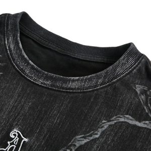 Concert Outfit Distressed Embroidered Letter T-Shirt