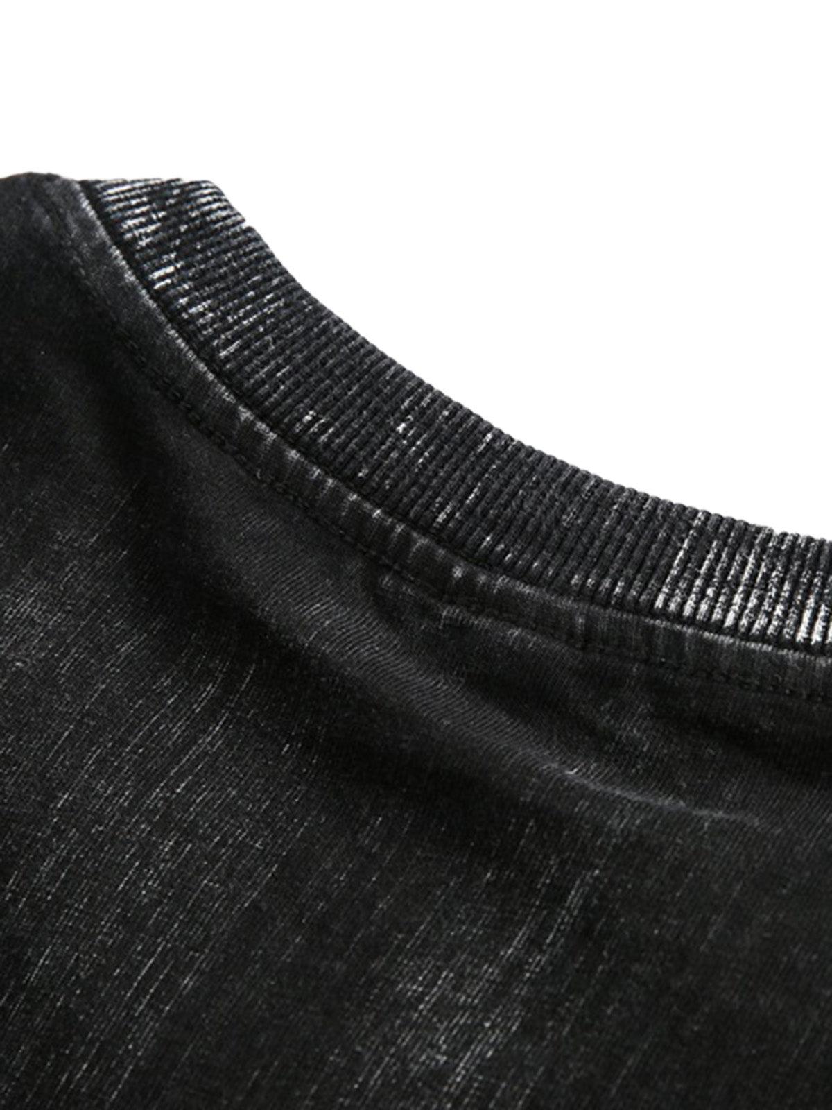 Concert Outfit Distressed Embroidered Letter T-Shirt Concert Outfit Distressed Embroidered Letter T-Shirt