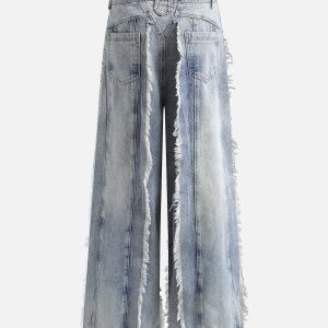 Concert Outfit Distressed Frayed Edges Baggy Jeans