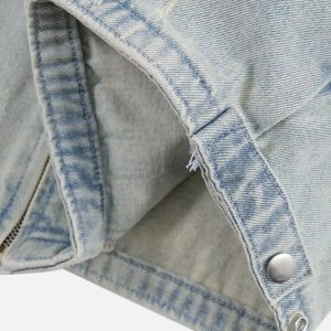 Concert Outfit Distressed Frayed Lapel Denim Jacket