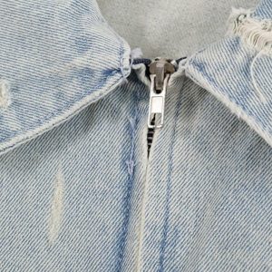 Concert Outfit Distressed Frayed Lapel Denim Jacket