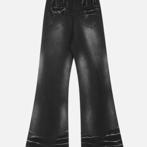 Concert Outfit Distressed Fringe Washed Jeans