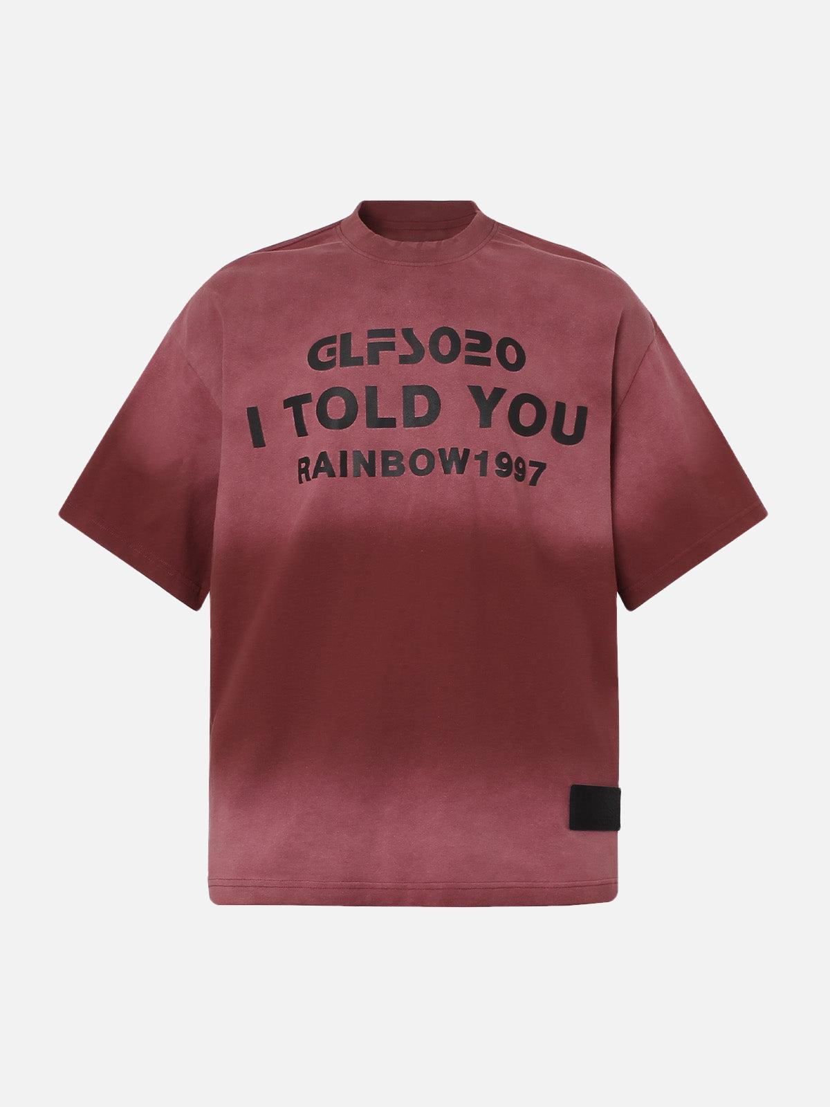 Concert Outfit Distressed Gradient Lettering Print T-Shirt Concert Outfit Distressed Gradient Lettering Print T-Shirt