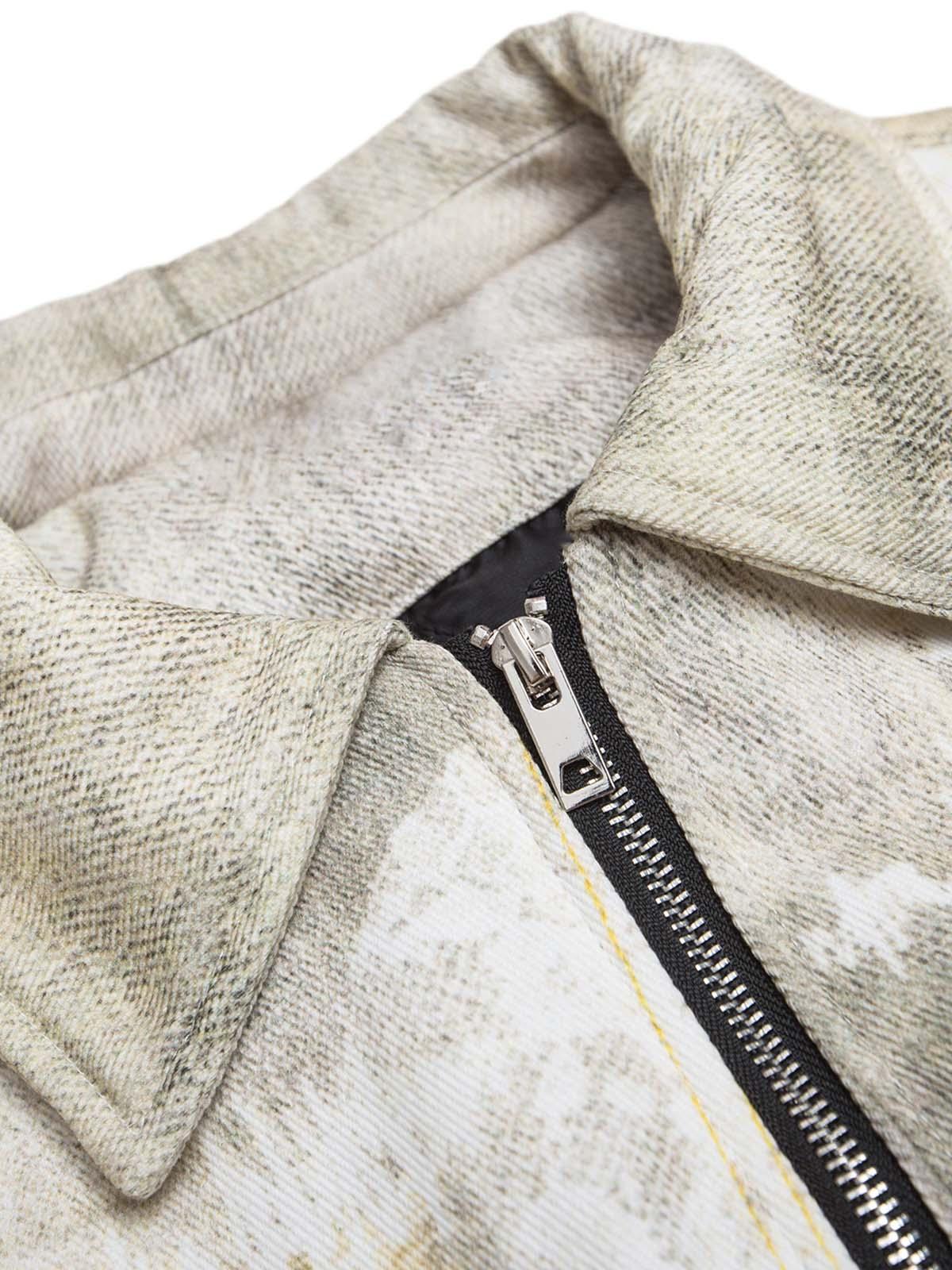 Concert Outfit Distressed Graffiti Gradient Quilted Bomber Jacket Concert Outfit Distressed Graffiti Gradient Quilted Bomber Jacket