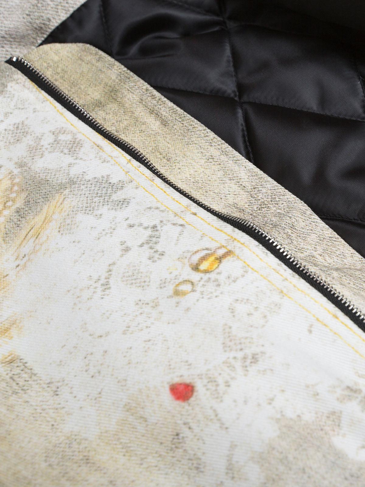 Concert Outfit Distressed Graffiti Gradient Quilted Bomber Jacket Concert Outfit Distressed Graffiti Gradient Quilted Bomber Jacket