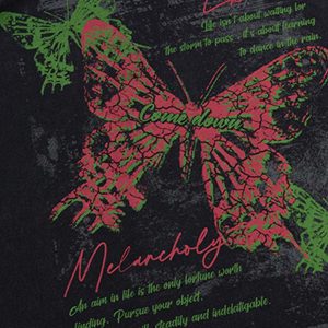 Concert Outfit Distressed Graphic Butterfly Print Vest