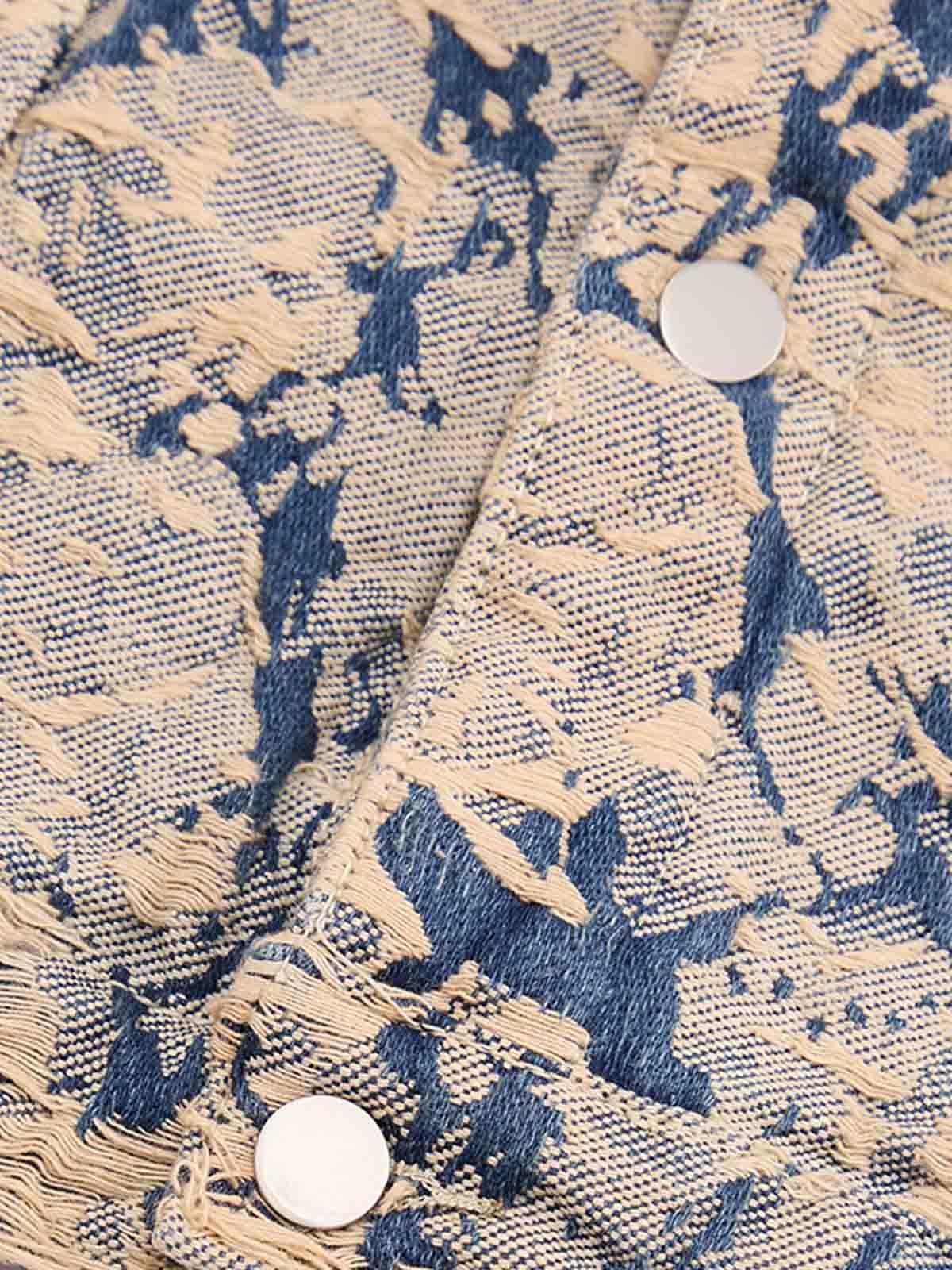 Concert Outfit Distressed Jacquard Denim Jacket Concert Outfit Distressed Jacquard Denim Jacket