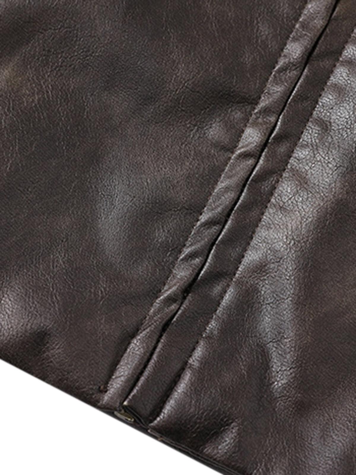 Concert Outfit Distressed Letter Embroidery Motorcycle PU Leather Jacket Concert Outfit Distressed Letter Embroidery Motorcycle PU Leather Jacket