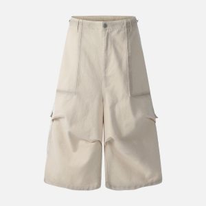 Concert Outfit Distressed Multi-Pocket Cargo Jorts