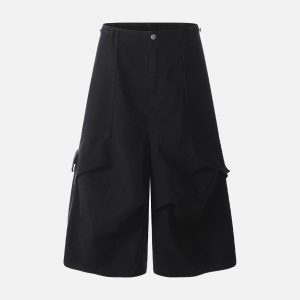 Concert Outfit Distressed Multi-Pocket Cargo Jorts