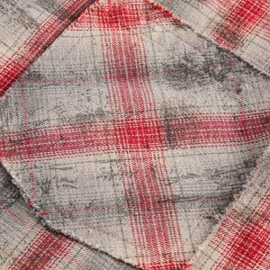 Concert Outfit Distressed Patch Plaid Short-Sleeve Shirt