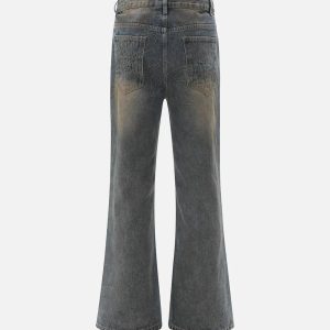 Concert Outfit Distressed Pigment Printed Bootcut Jeans