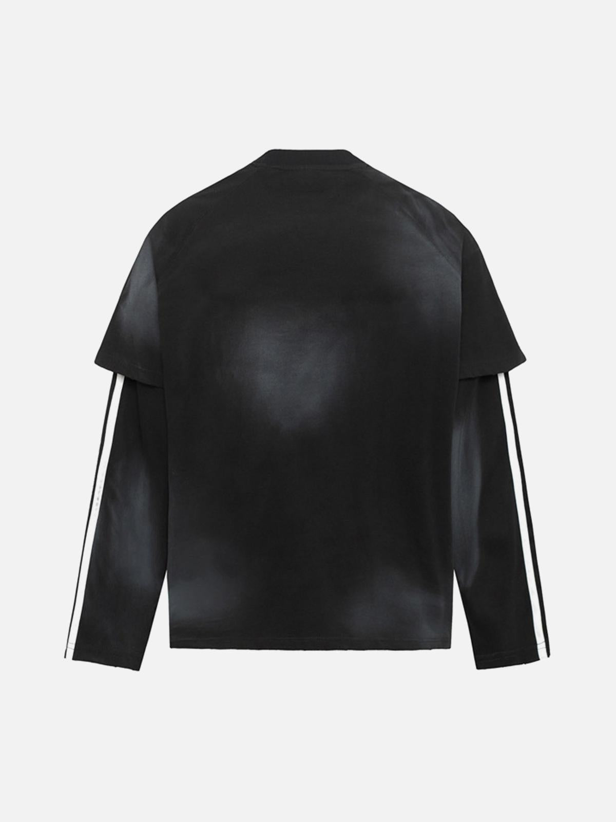 Concert Outfit Distressed Printed Faux Two-Piece Long-Sleeved T-Shirt Concert Outfit Distressed Printed Faux Two-Piece Long-Sleeved T-Shirt