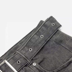 Concert Outfit Distressed Punk Jeans With Metal Belt