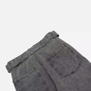 Concert Outfit Distressed Punk Jeans With Metal Belt