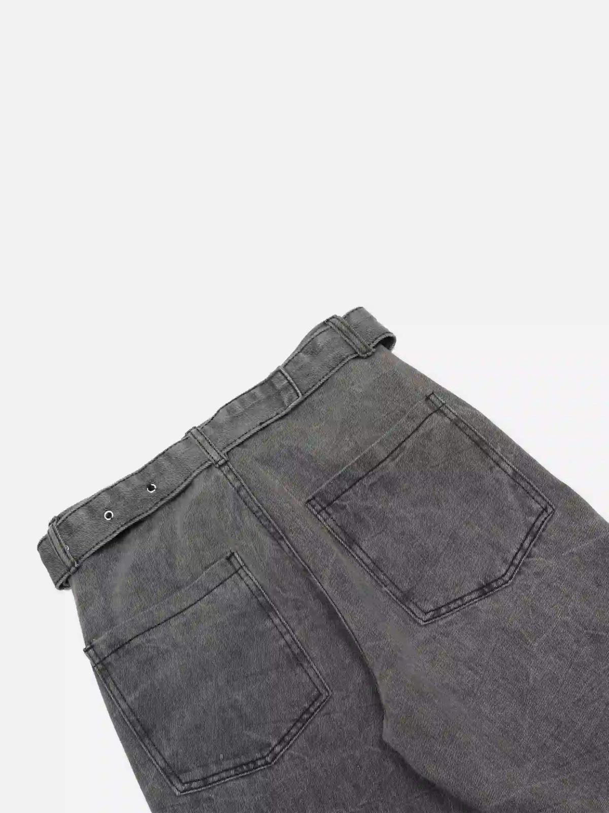 Concert Outfit Distressed Punk Jeans With Metal Belt Concert Outfit Distressed Punk Jeans With Metal Belt