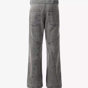 Concert Outfit Distressed Punk Jeans With Metal Belt