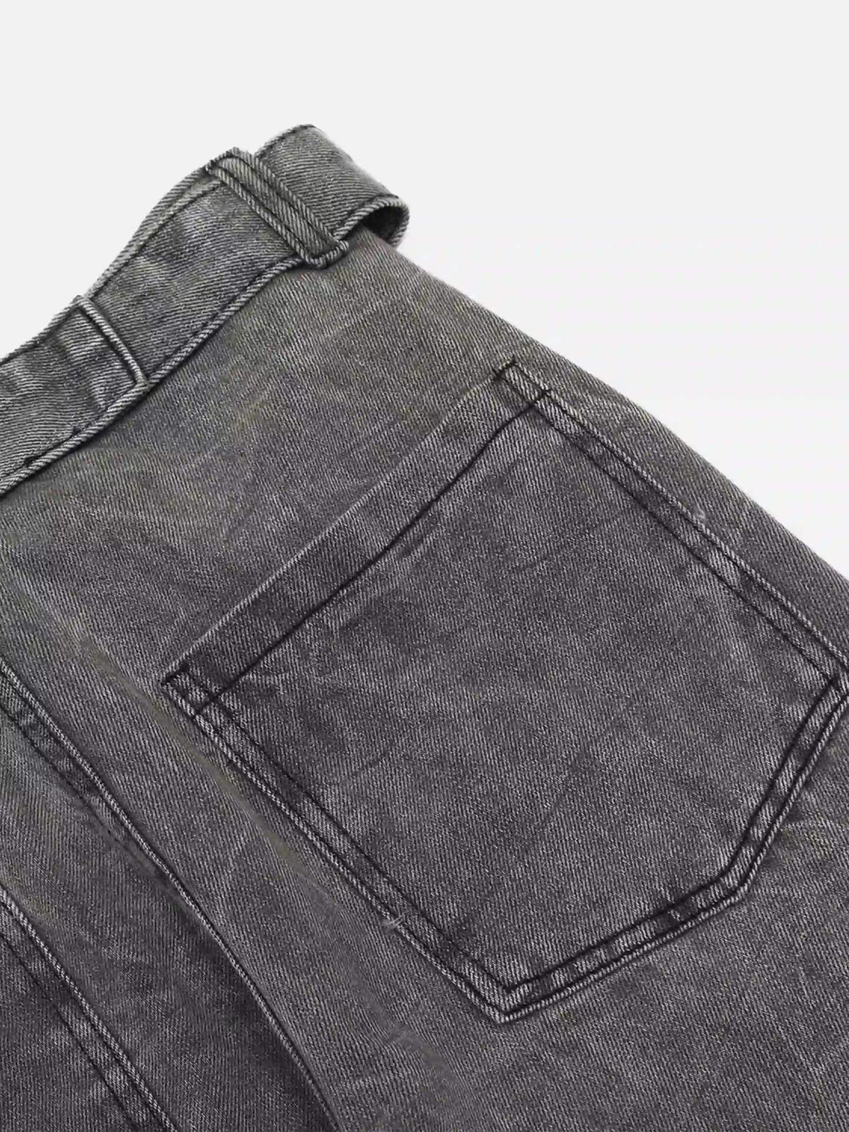 Concert Outfit Distressed Punk Jeans With Metal Belt Concert Outfit Distressed Punk Jeans With Metal Belt