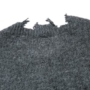 Concert Outfit Distressed Quarter Zip Sweater