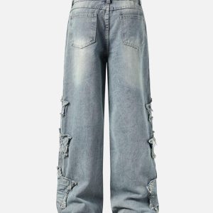 Concert Outfit Distressed Raw Edge Baggy Jeans