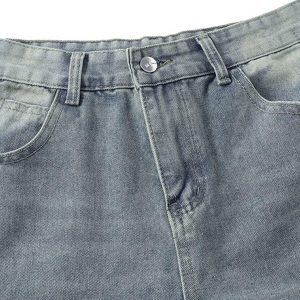 Concert Outfit Distressed Raw Edge Baggy Jeans