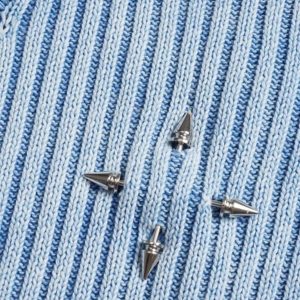 Concert Outfit Distressed Ripped Rivets Sweater