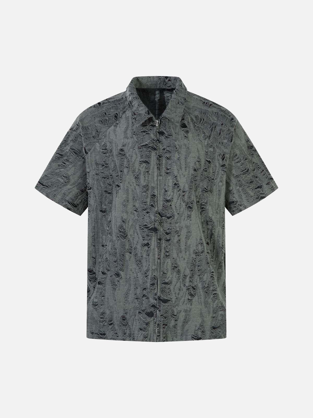 Concert Outfit Distressed Ripped Short Sleeve Shirt Concert Outfit Distressed Ripped Short Sleeve Shirt