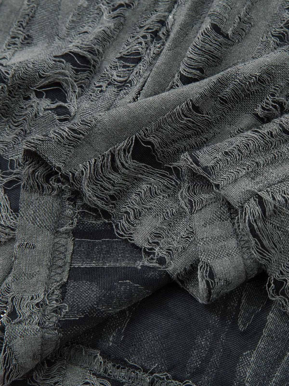 Concert Outfit Distressed Ripped Short Sleeve Shirt Concert Outfit Distressed Ripped Short Sleeve Shirt