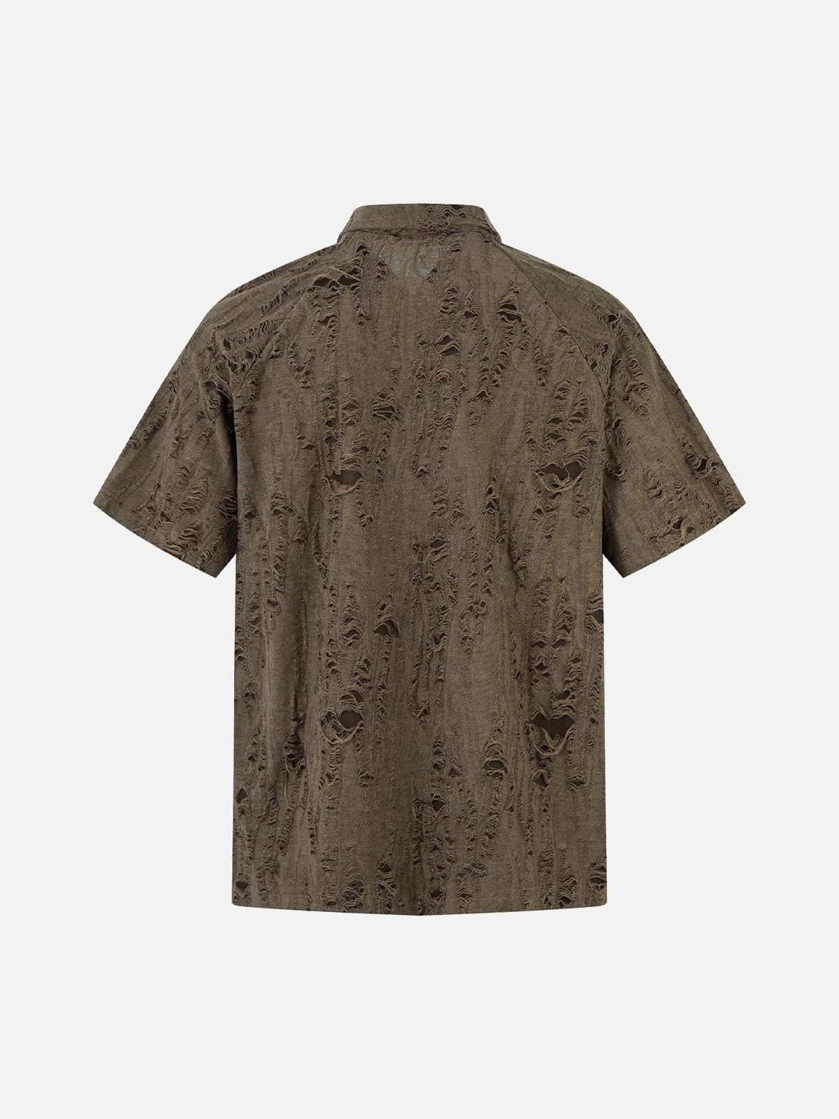 Concert Outfit Distressed Ripped Short Sleeve Shirt Concert Outfit Distressed Ripped Short Sleeve Shirt