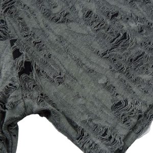 Concert Outfit Distressed Ripped Short Sleeve Shirt