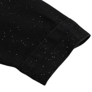 Concert Outfit Distressed Sequin Design Denim Jacket