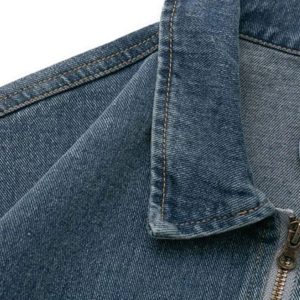 Concert Outfit Distressed Solid Color Denim Jacket